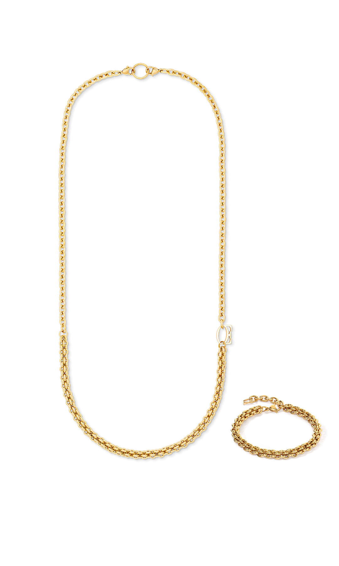 Coeur De Lion | Gold Plated Mesh Chain Necklace