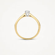 Blush Gold | 14K Yellow & White Gold Solitaire Ring