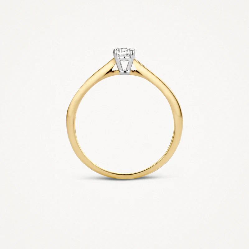 Blush Gold | 14K Yellow & White Gold Solitaire Ring