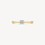 Blush Gold | 14K Yellow & White Gold Solitaire Ring