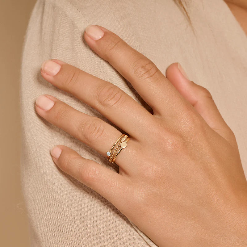 Blush Gold | 14K Yellow Gold & Round Zirconia Ring