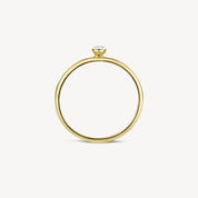 Blush Gold | 14K Yellow Gold & Round Zirconia Ring