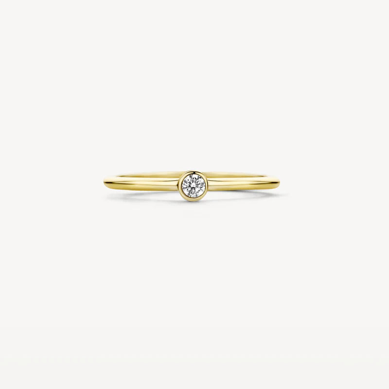 Blush Gold | 14K Yellow Gold & Round Zirconia Ring