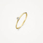 Blush Gold | 14K Yellow Gold & Round Zirconia Ring