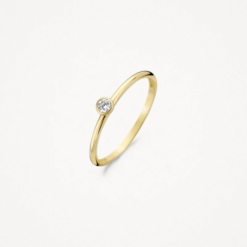 Blush Gold | 14K Yellow Gold & Round Zirconia Ring