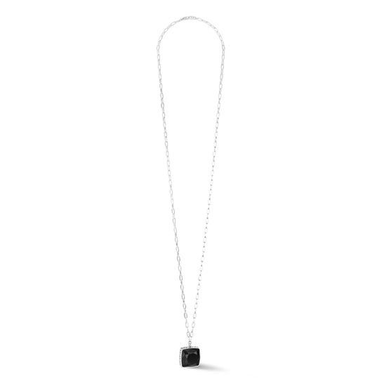 Coeur De Lion | Amulet Square Pendant in Steel & Black Onyx