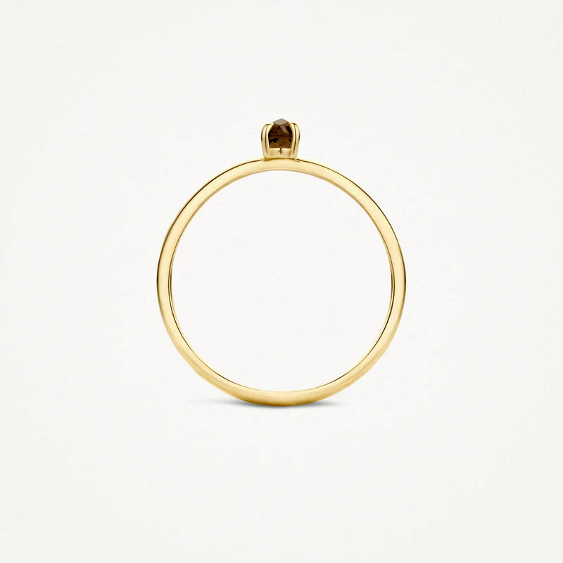 Blush Gold | 14K Yellow Gold & Smokey Quartz Ring