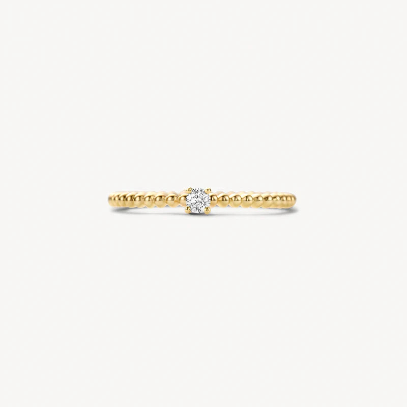 Blush Gold | 14K Yellow Gold & Square Zirconia Ring