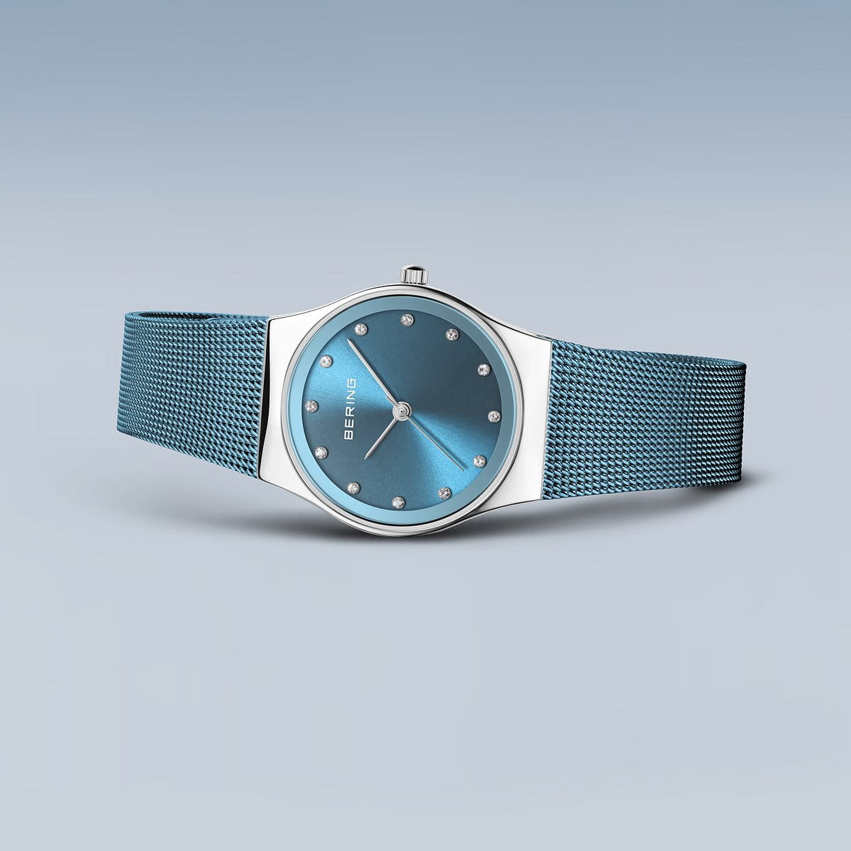 Bering | Classic Collection 27mm Ice Blue Mesh Watch