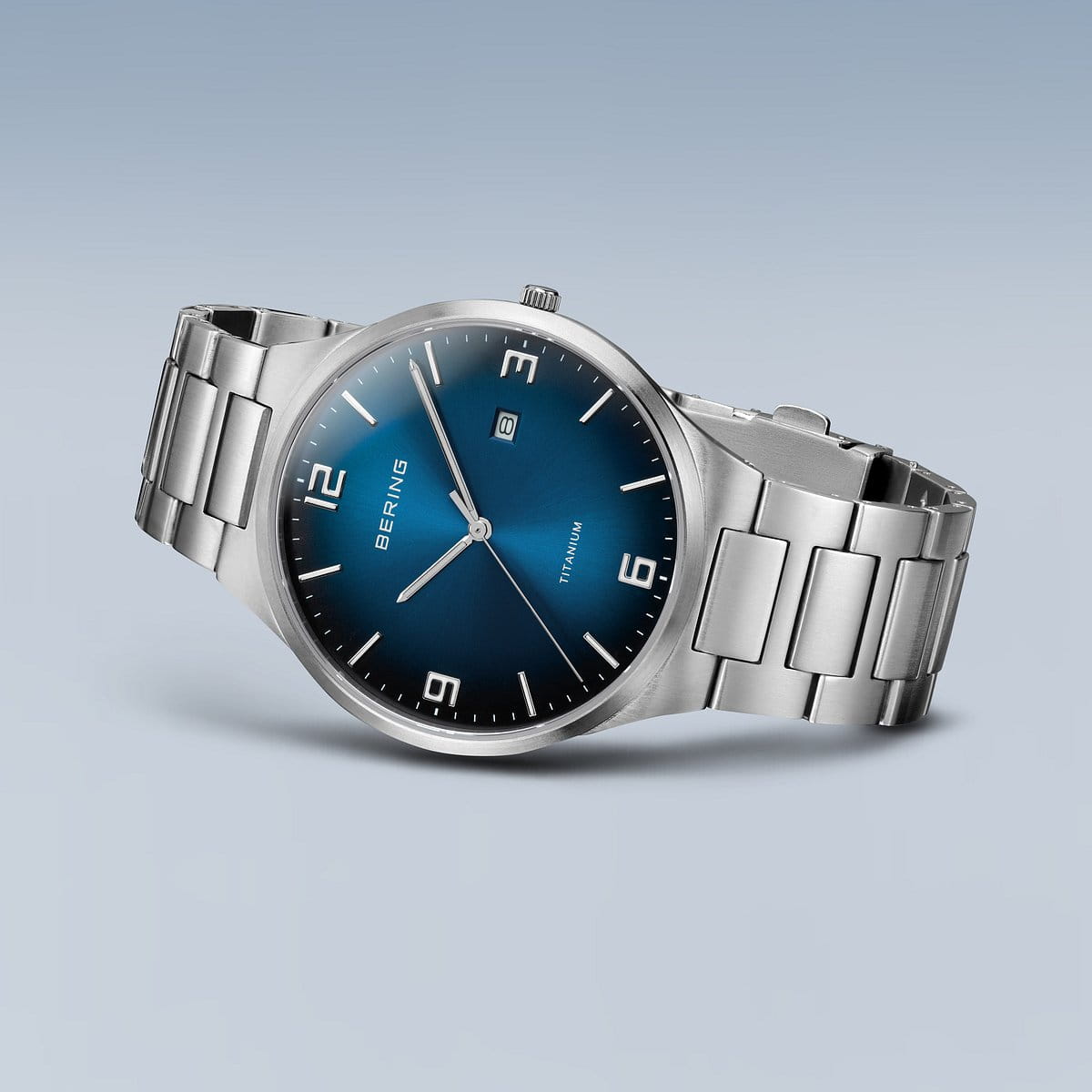 Bering |  Titanium Collection 40mm Blue Dial Titanium Watch