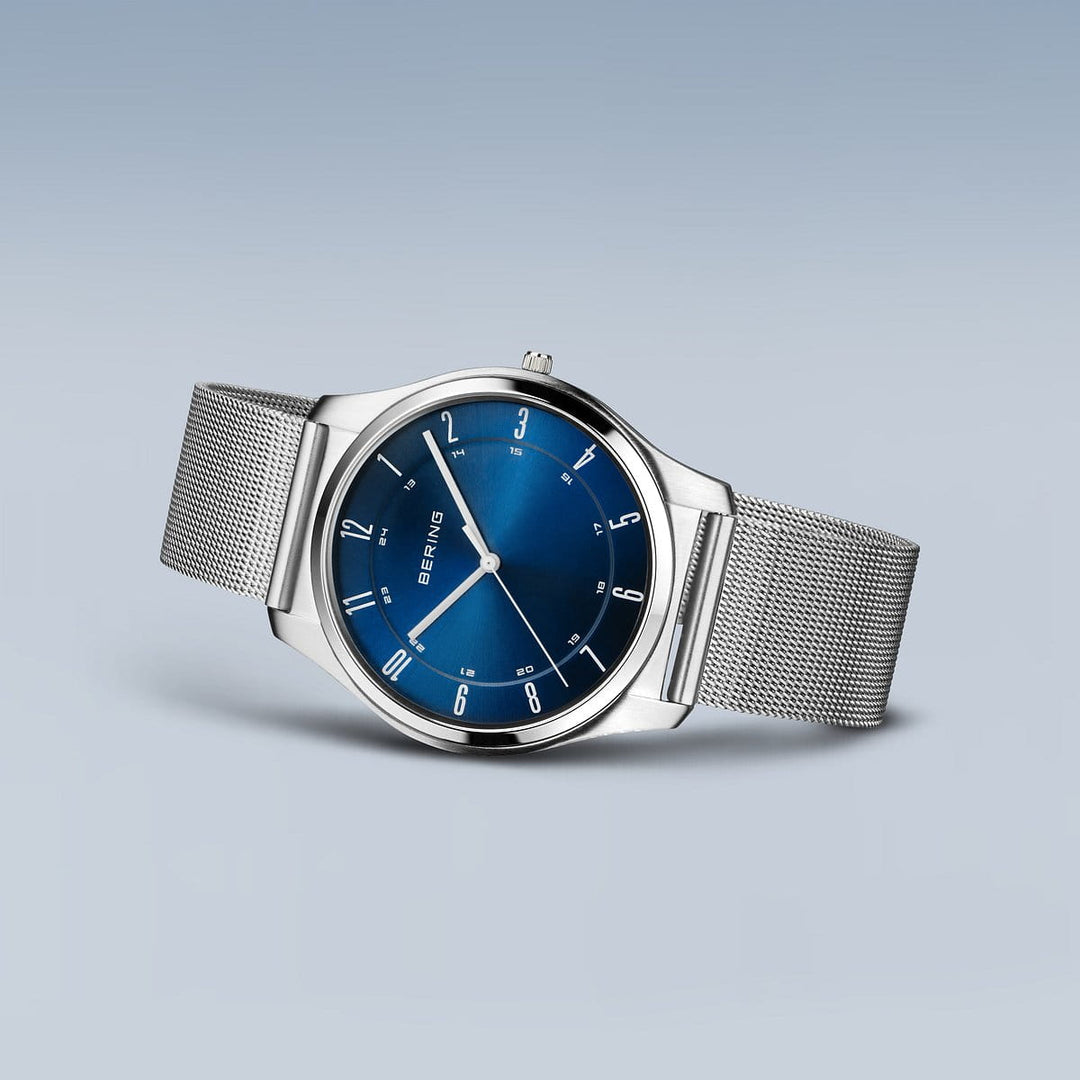 Bering | Ultra Slim Blue & Silver 46mm Watch