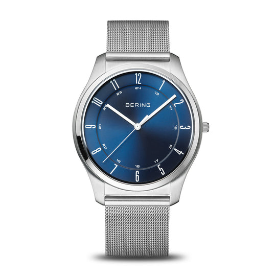 Bering | Ultra Slim Blue & Silver 46mm Watch