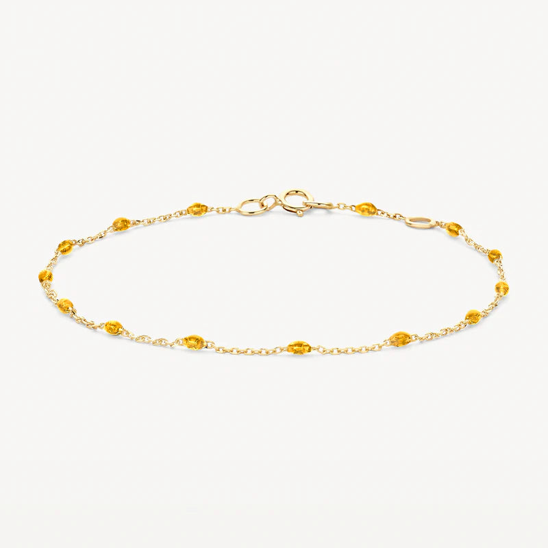 Blush Gold | 14K Yellow Gold & Caramel Resin Bracelet