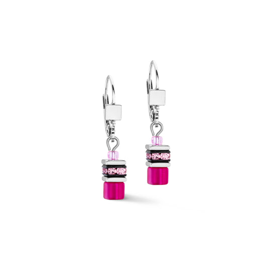 Coeur De Lion | GeoCUBE Iconic Lite Earrings in Magenta