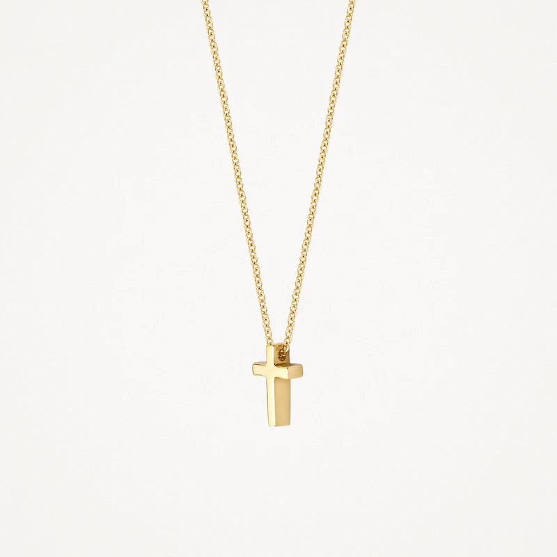 Blush Gold | 14K Petite Cross Necklace