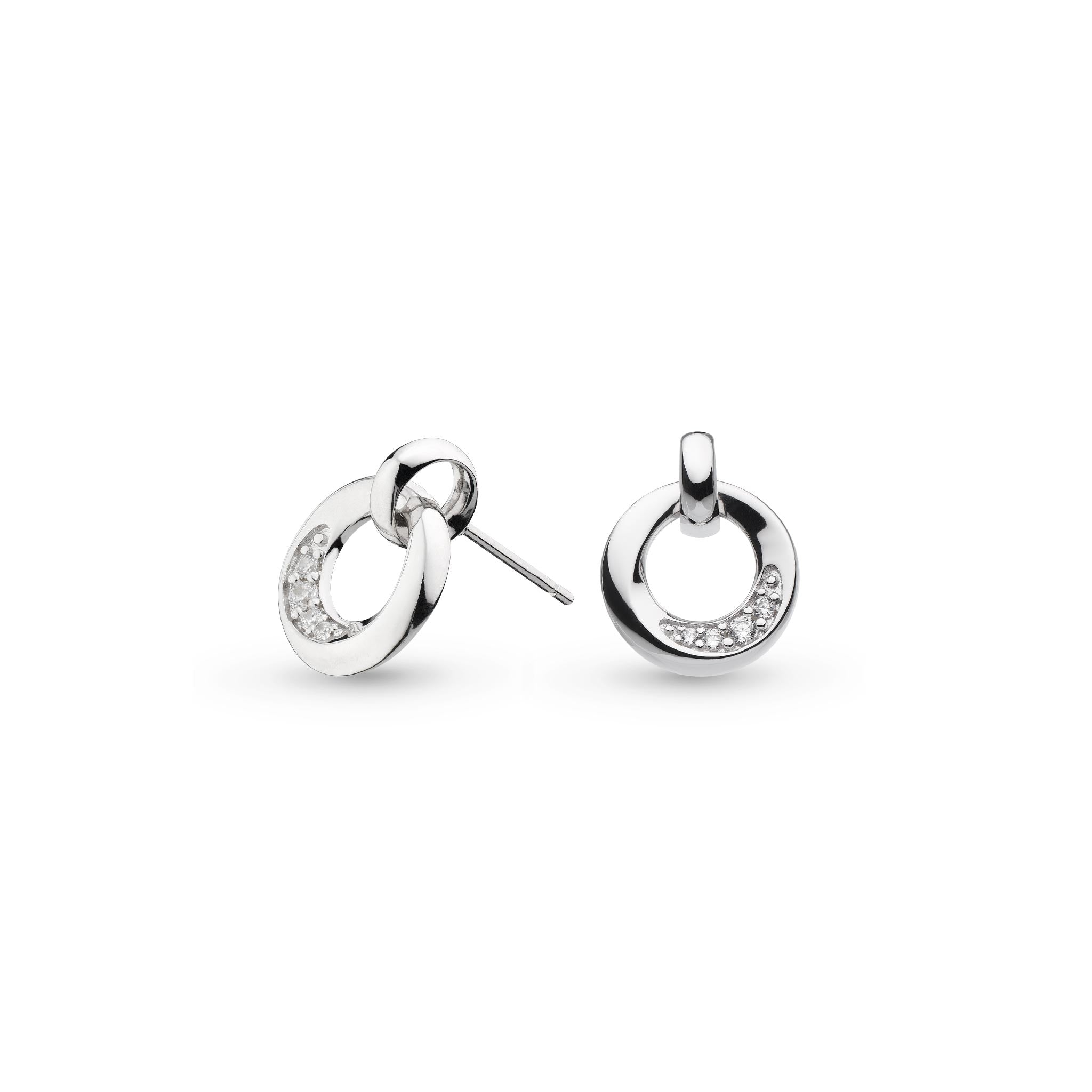 Kit Heath |  Bevel Cirque Pave Stud Drop Earrings