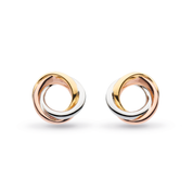 Kit Heath |  Bevel Trilogy 3 tone Stud Earrings