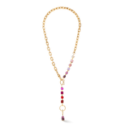 Coeur De Lion | Cube Fusion Charm Necklace in Gold & Red