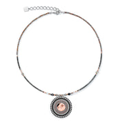 Coeur De Lion | Amulet Necklace in Crystal & Striped onyx