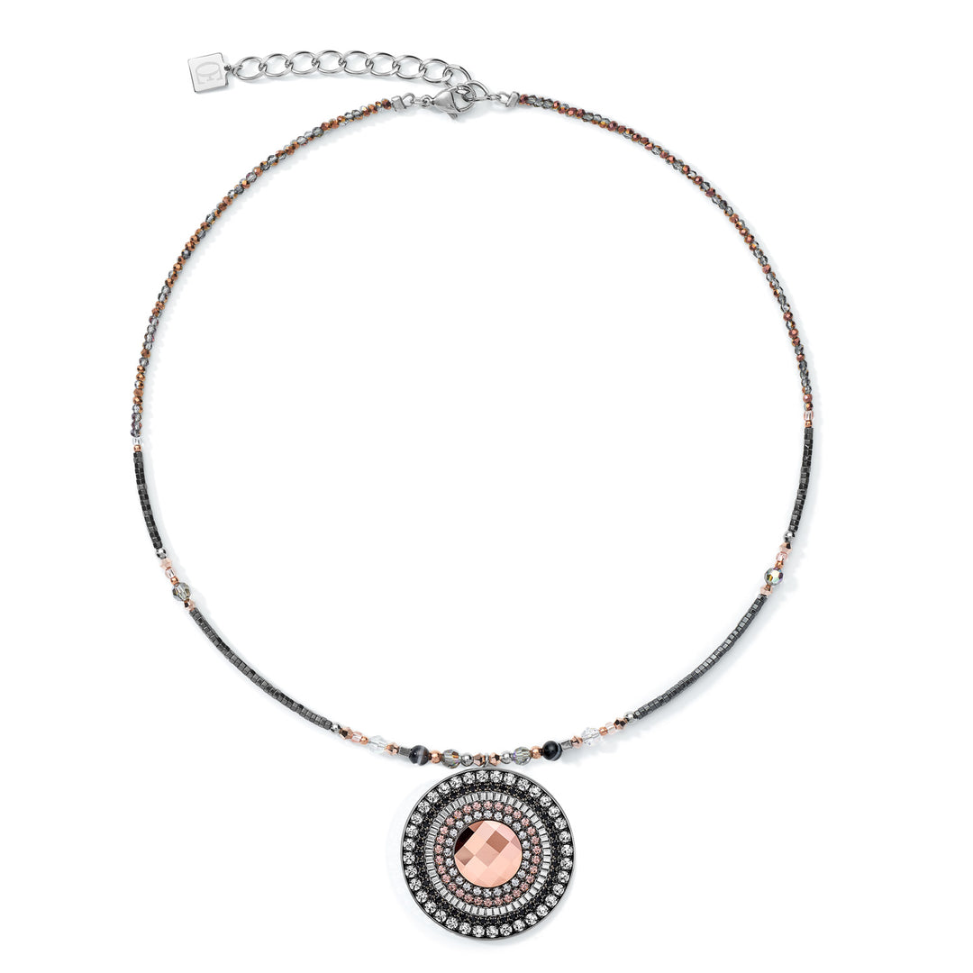 Coeur De Lion | Amulet Necklace in Crystal & Striped onyx