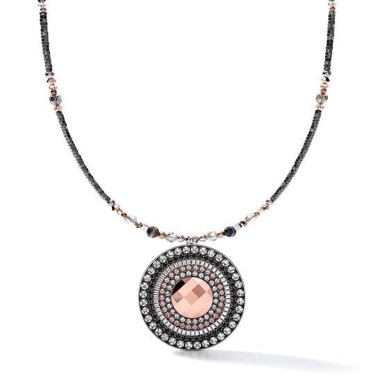 Coeur De Lion | Amulet Necklace in Crystal & Striped onyx