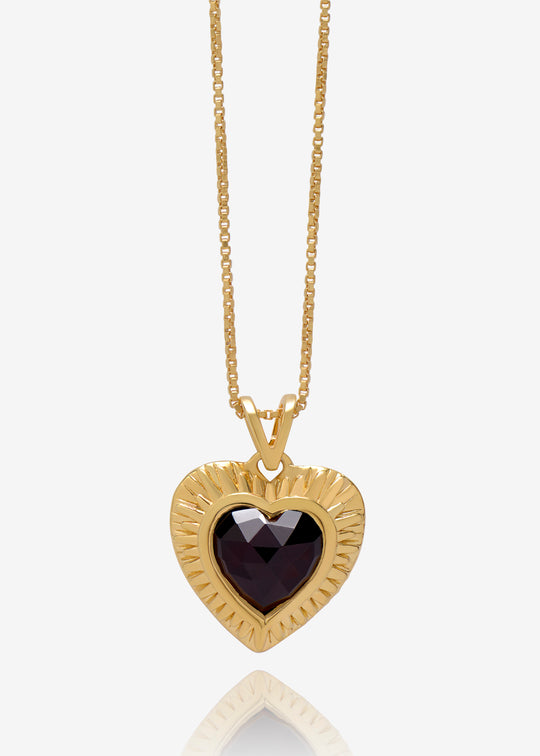 Rachel Jackson | Electric Love Garnet Heart Necklace