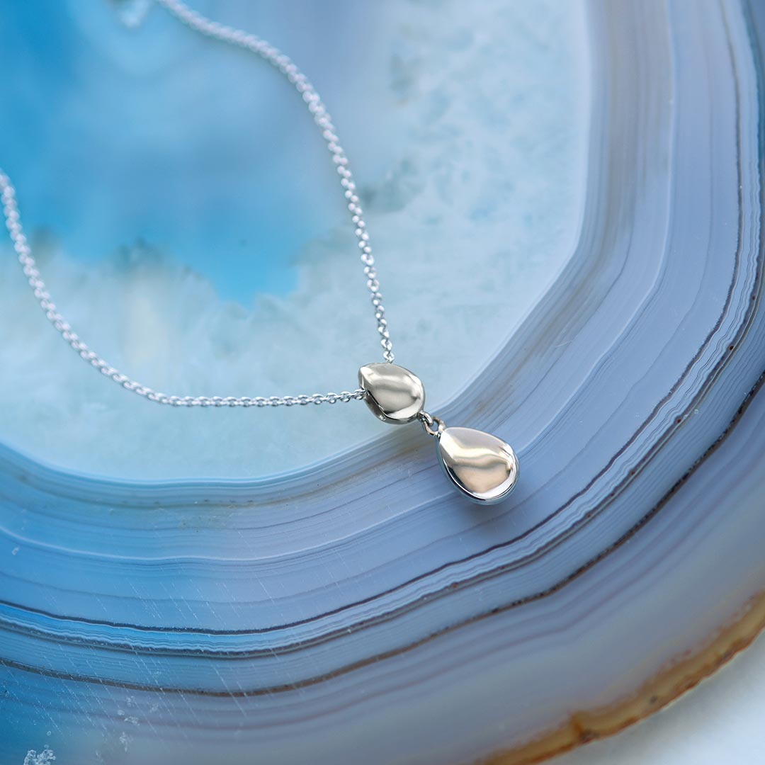 Kit Heath |  Coast Pebbles Double Droplet 18" Necklace