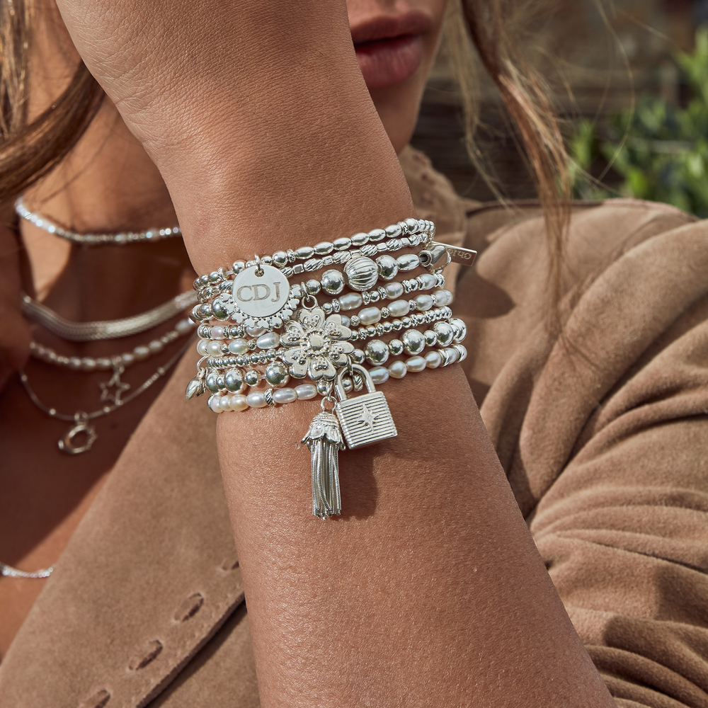 ChloBo |  Iconic Small Ball Tassel Sterling Silver Bracelet