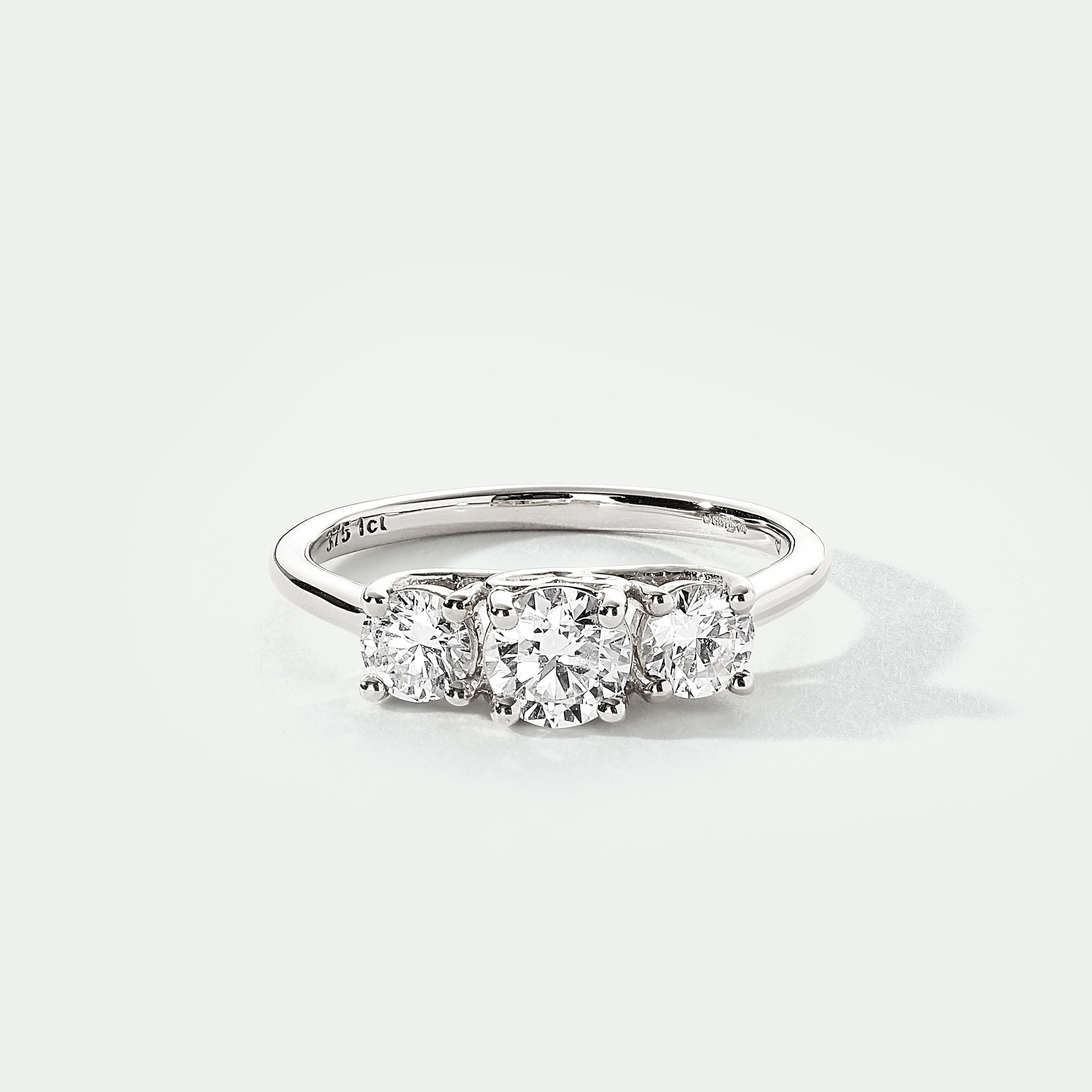 Audrey | 9ct White Gold 1ct tw Lab Grown Diamond Three Stone Ring-0