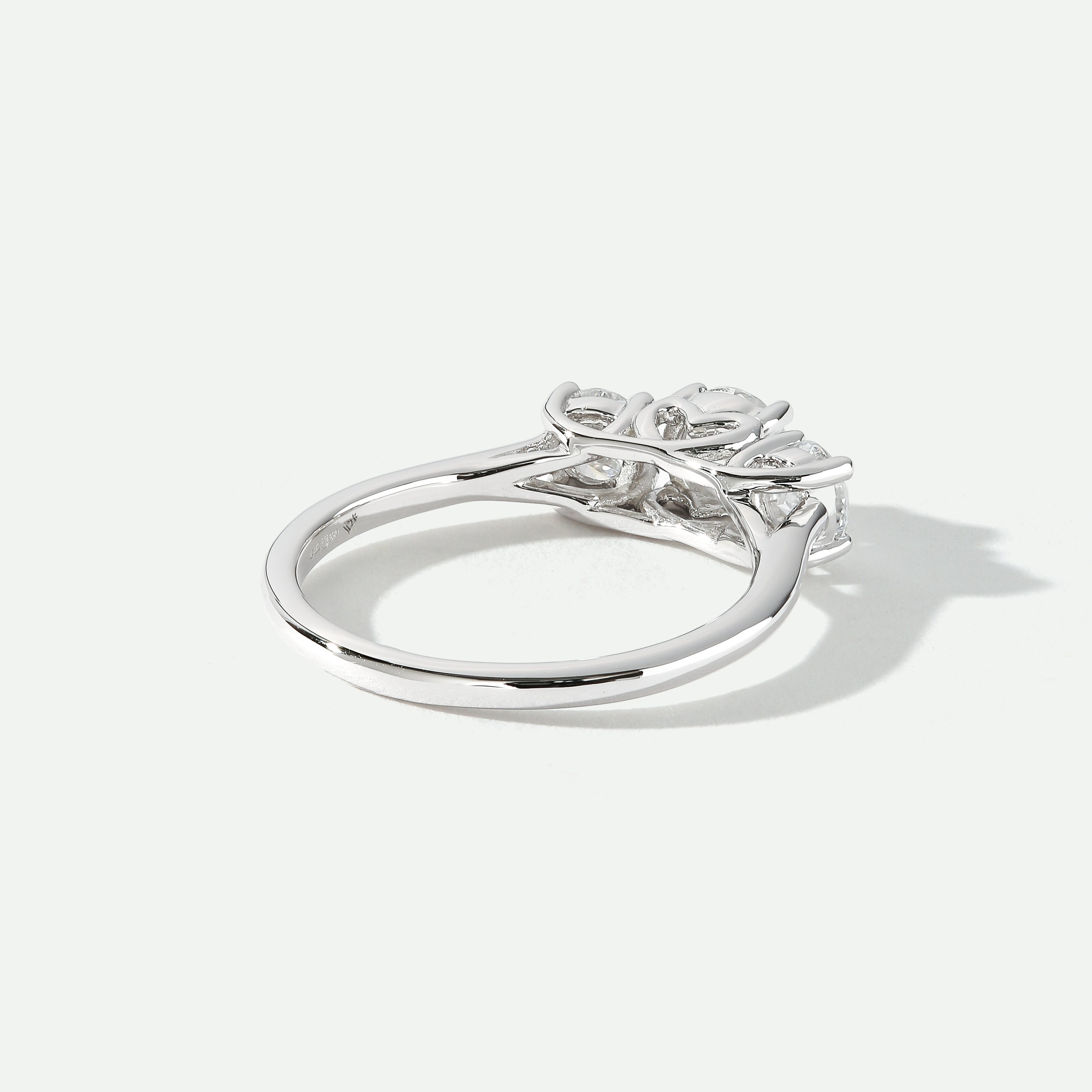 Audrey | 9ct White Gold 1ct tw Lab Grown Diamond Three Stone Ring-3