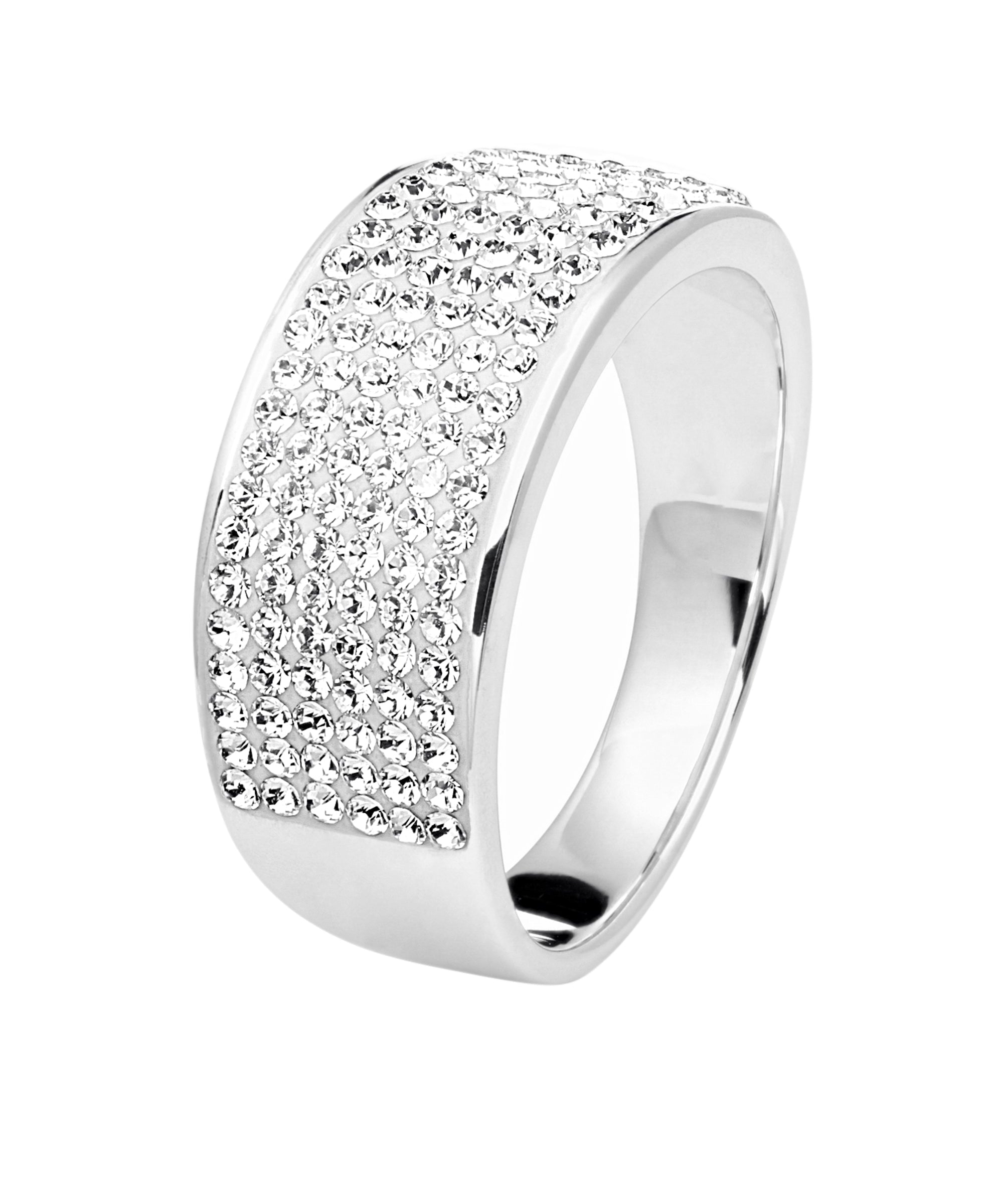 Sterling Silver Crystal 8mm Band Ring-0