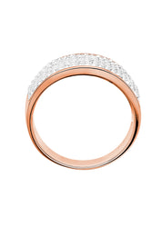 Sterling Silver Rose Gold Plated Crystal 8mm Band Ring-3