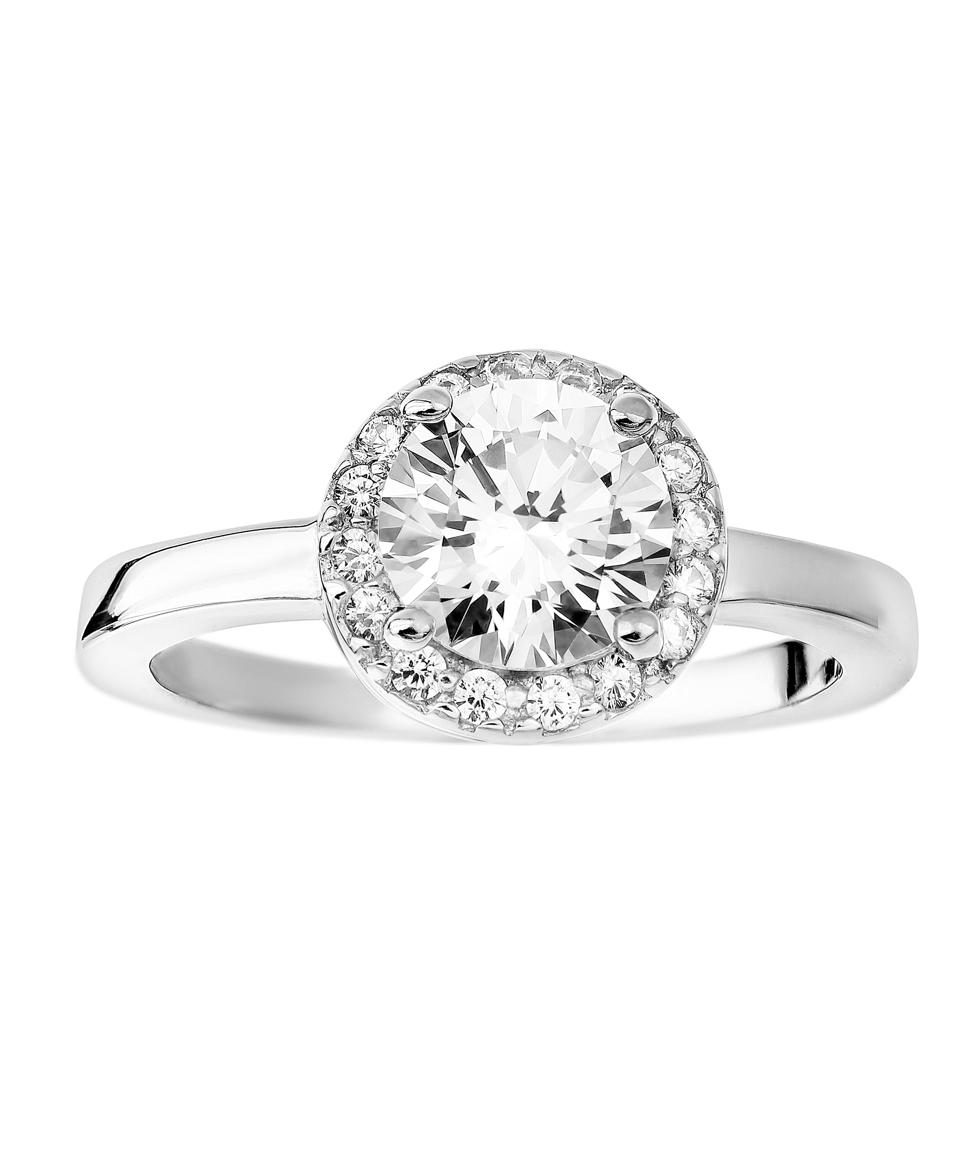 Sterling Silver Cubic Zirconia Halo Ring-1