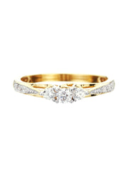 9ct Yellow Gold 0.23ct Three Stone Diamond Ring-1