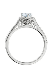 9ct White Gold Aquamarine and 0.12ct Diamond Ring-2