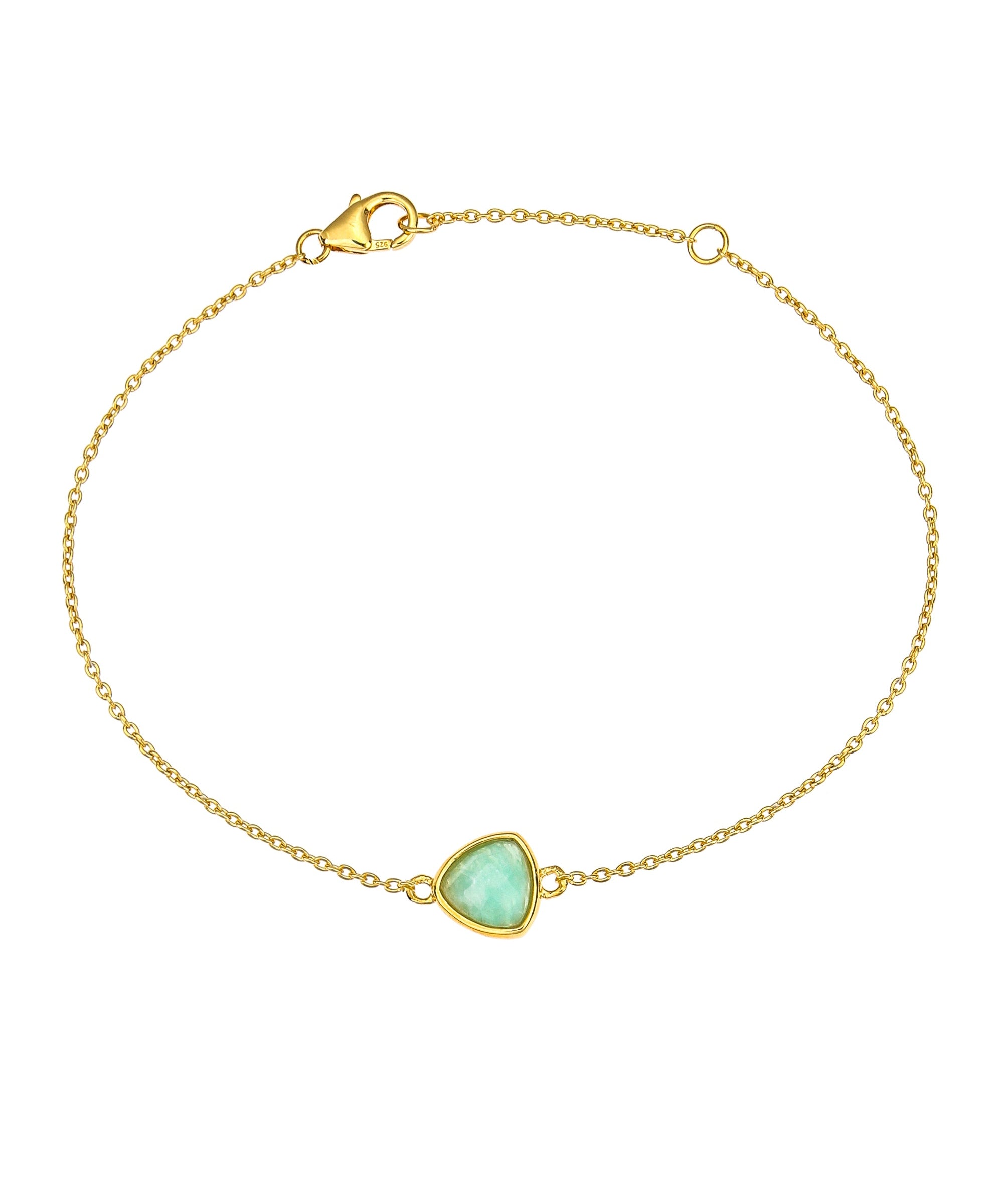 Sterling Silver Gold Plated Amazonite Bracelet-0