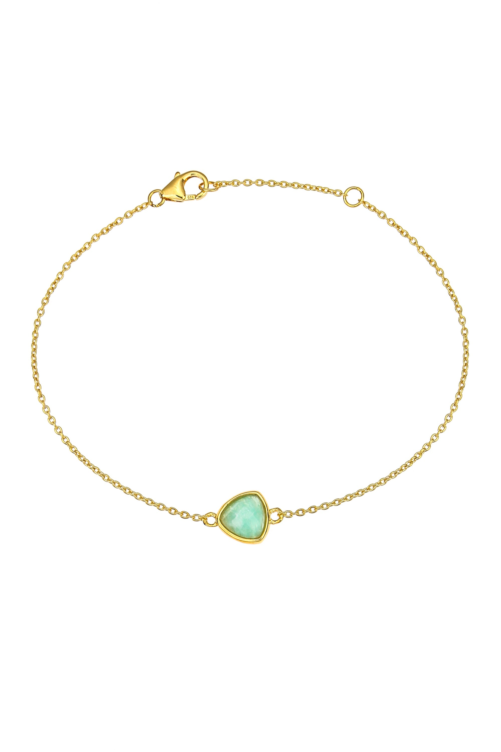 Sterling Silver Gold Plated Amazonite Bracelet-0