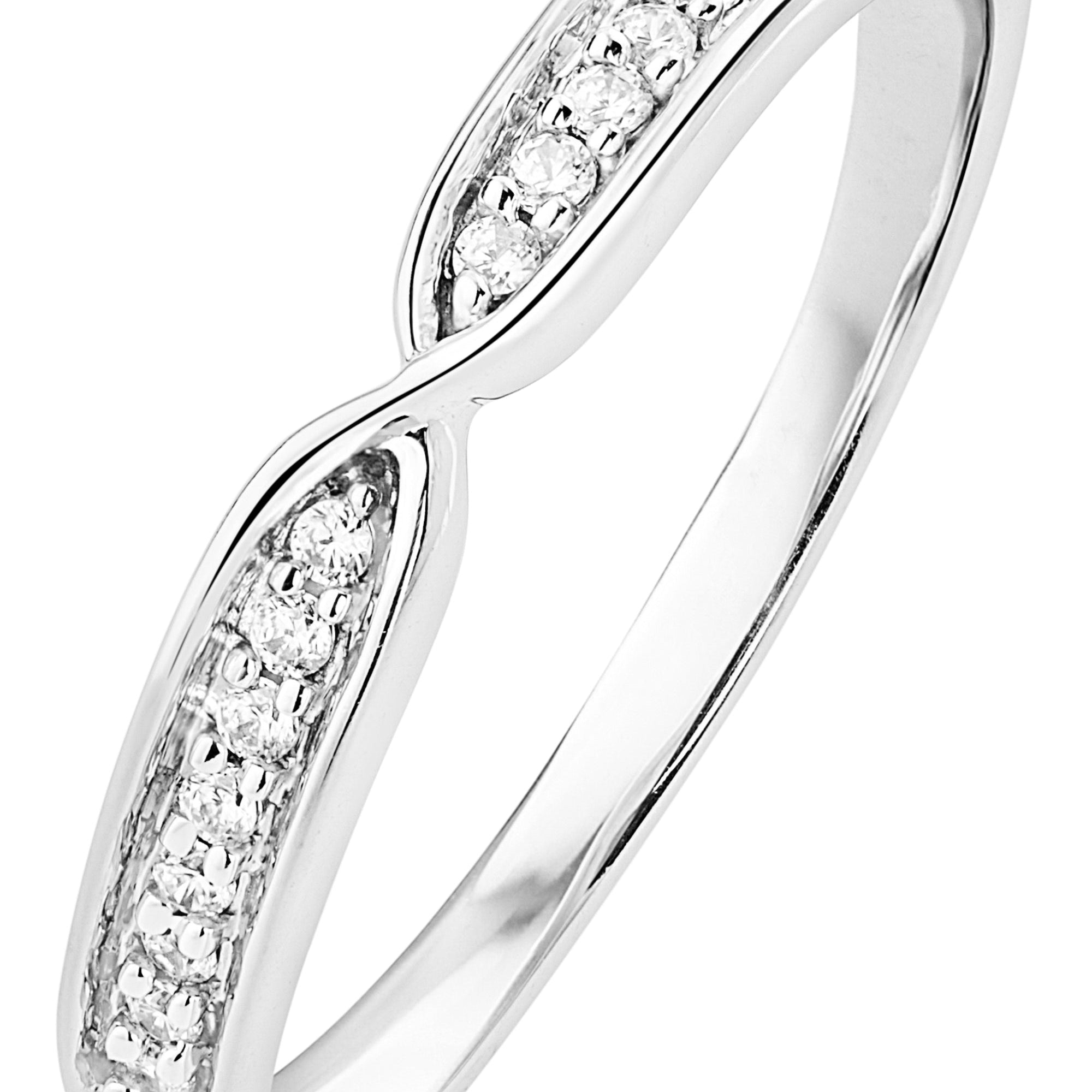 9ct White Gold 0.10ct Diamond Eternity Ring-0