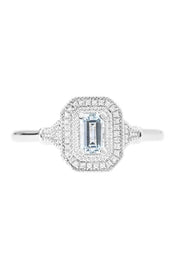 9ct White Gold Aquamarine and Diamond Ring-1