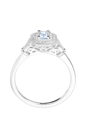 9ct White Gold Aquamarine and Diamond Ring-3