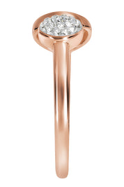 Sterling Silver Rose Gold Plated Crystal Open Ring-2