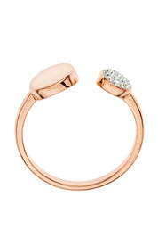 Sterling Silver Rose Gold Plated Crystal Open Ring-3