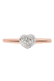 Sterling Silver Rose Gold Plated 0.10ct Diamond Heart Cluster Ring-1