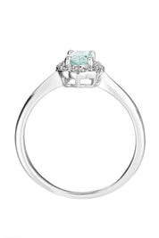 9ct White Gold Aquamarine and Diamond Ring-2