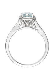 9ct White Gold Aquamarine and 0.12ct Diamond Ring-2