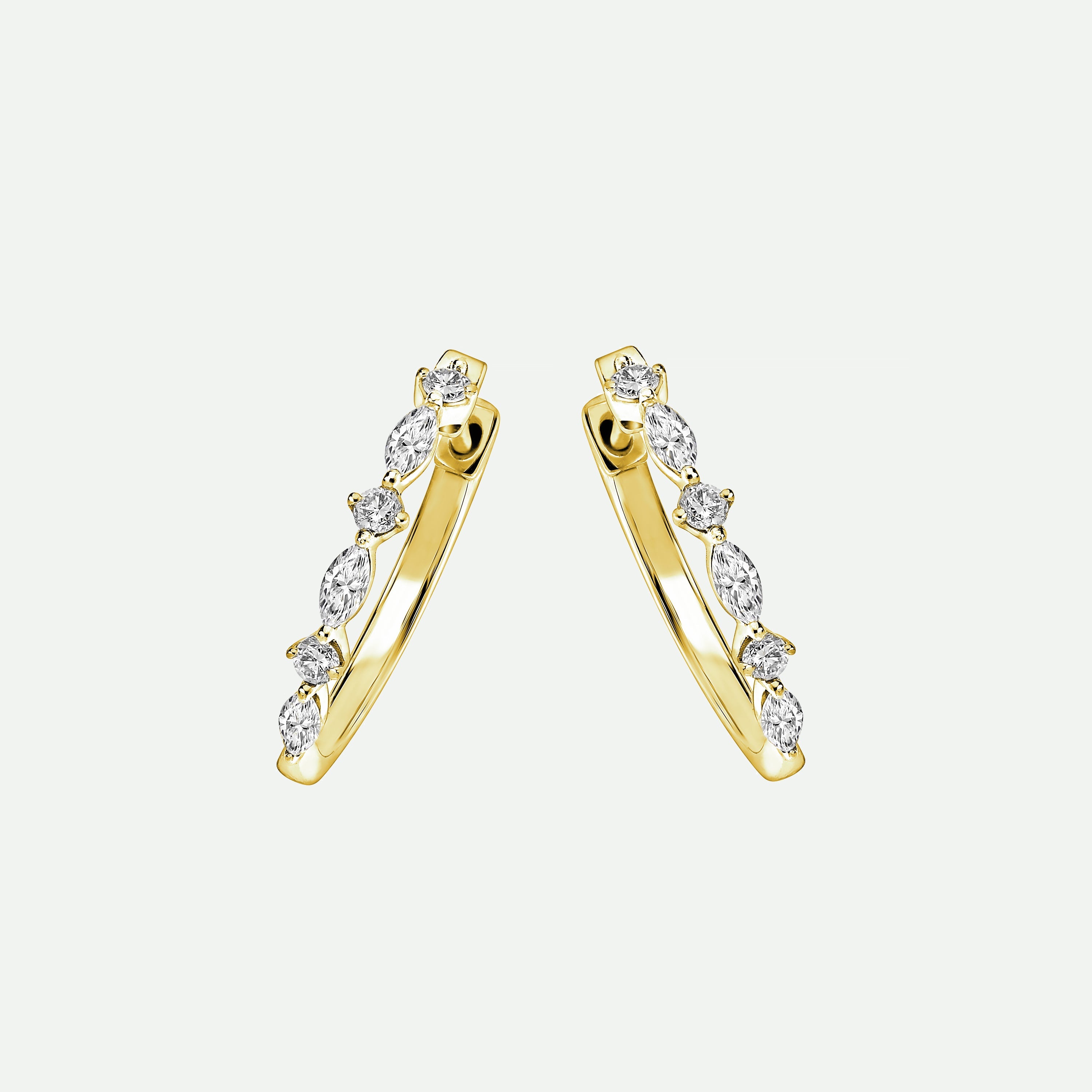 Rose | 9ct Yellow Gold 0.60ct tw Mixed Cut Lab Grown Diamond Hoop Earrings-0