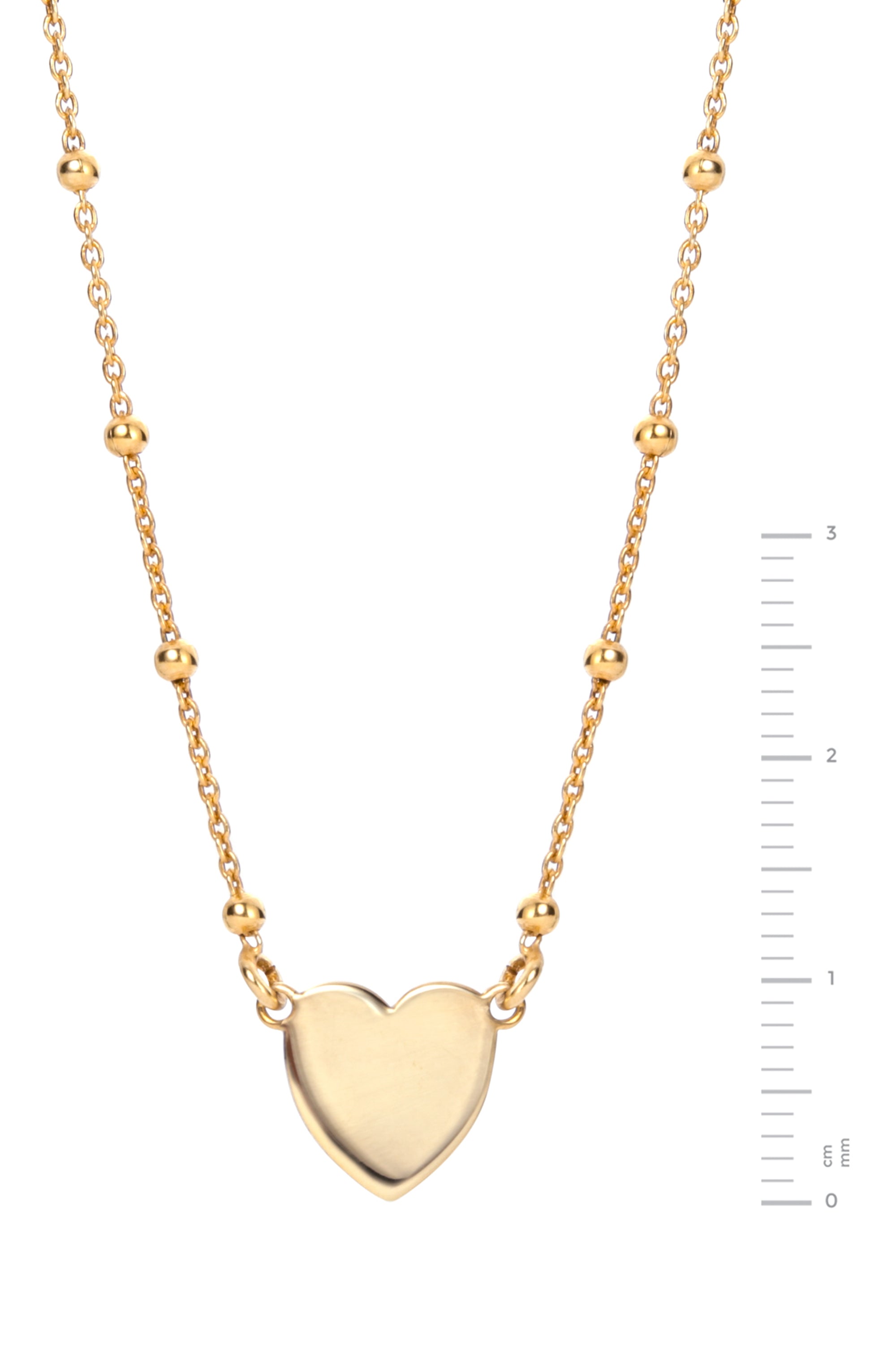 Sterling Silver Gold Plated Heart Necklace-3