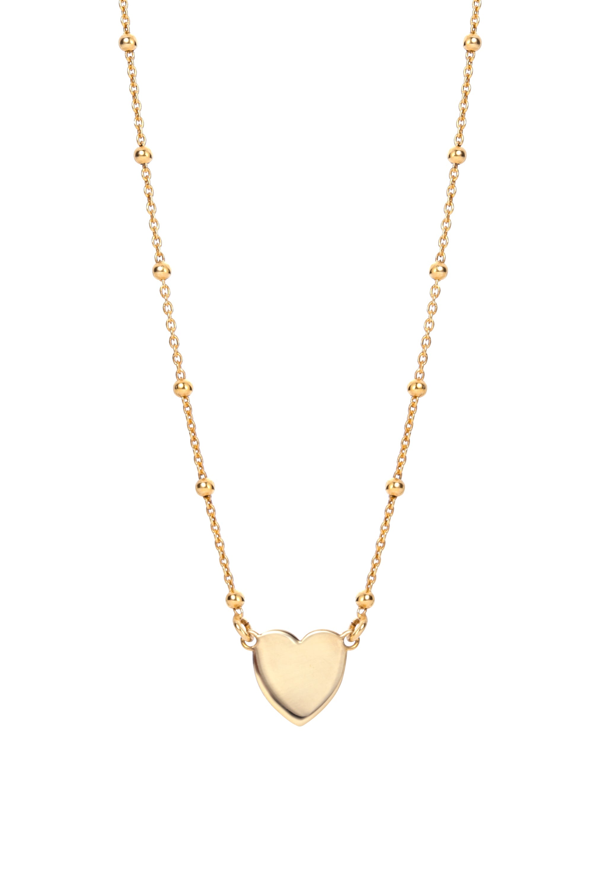 Sterling Silver Gold Plated Heart Necklace-0