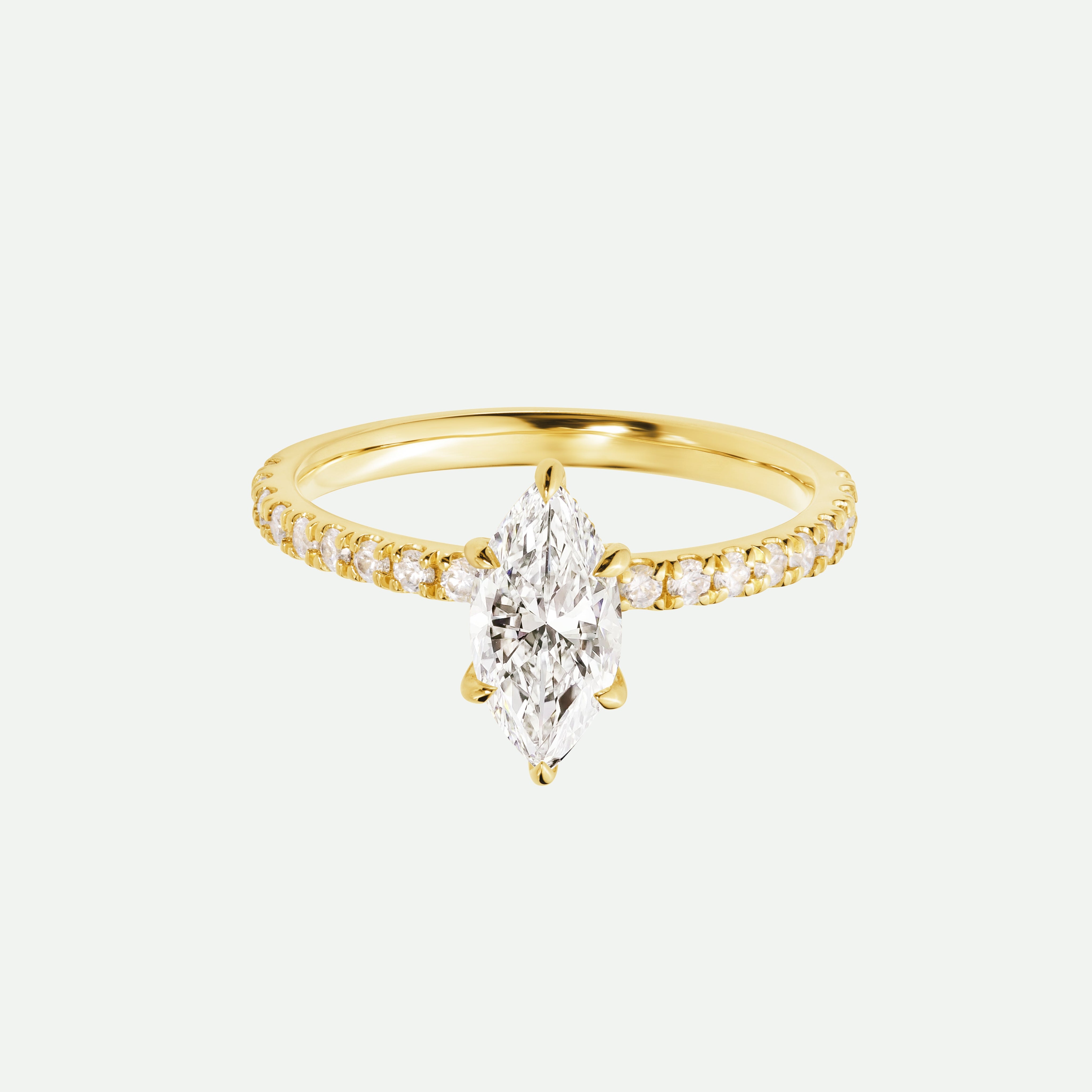 Maeve | 18ct Yellow Gold 1ct tw Marquise Hidden Halo Lab Grown Diamond Ring-0