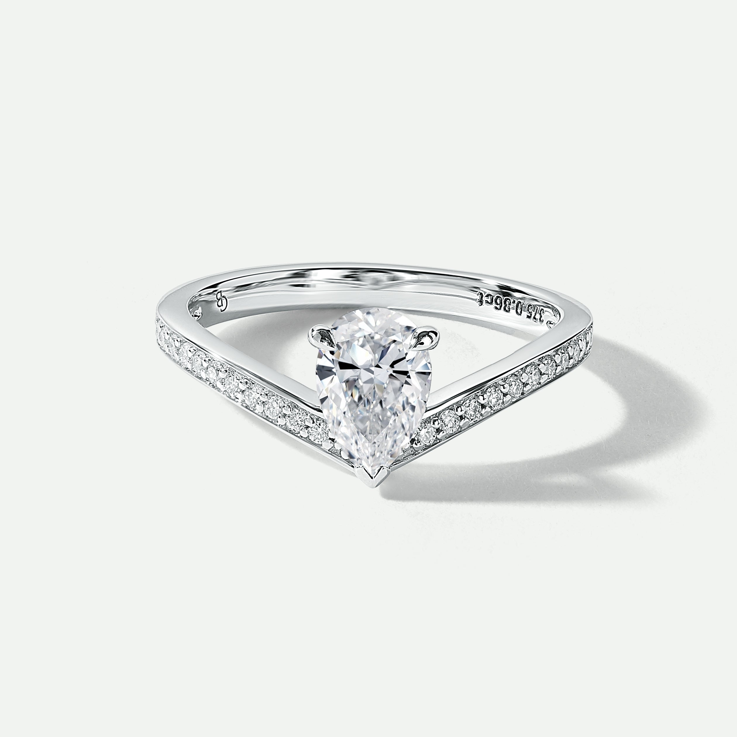 Remi | 9ct White Gold 0.86ct tw Pear Lab Grown Diamond Engagement Ring-0